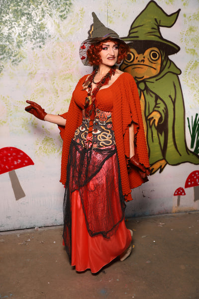 Tulip Skirt in Coral Satin - Spooky Saturday Part 3