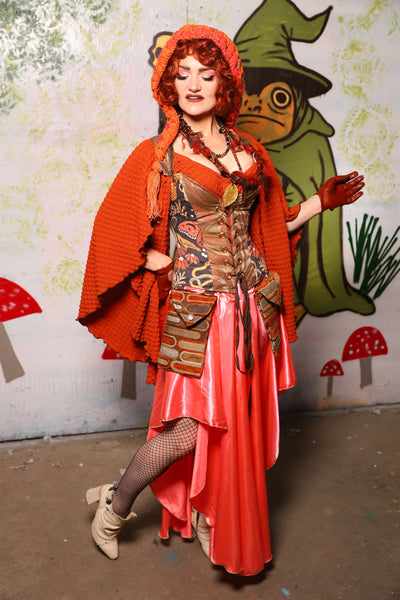 Cresent Skirt in Coral Satin - Spooky Saturday Part 3