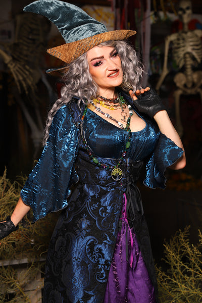 Classic Blouse w/Leaf Sleeves in Dark Sapphire Crushed Shimmer - The Prismatic Potion Collection