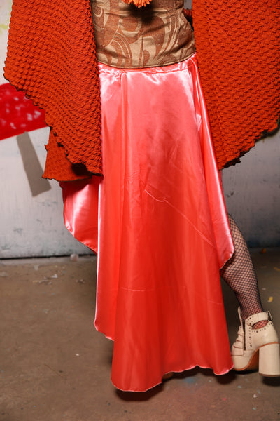 Cresent Skirt in Coral Satin - Spooky Saturday Part 3