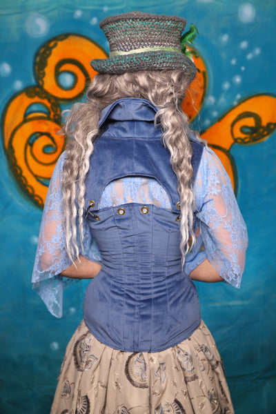 Keyhole Corset in Periwinkle Velvet - The "Wanders & Wayfinders" Collection
