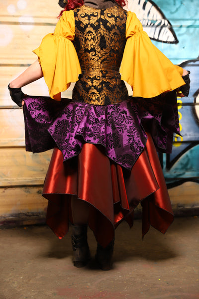 24. Mini Fairy Skirt in Royal Plum & Black Filigree - The Bucc Stops Here! Collection
