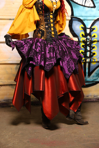 24. Mini Fairy Skirt in Royal Plum & Black Filigree - The Bucc Stops Here! Collection