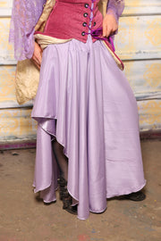 Crescent Skirt in Lilac Matte Reverse Satin - 