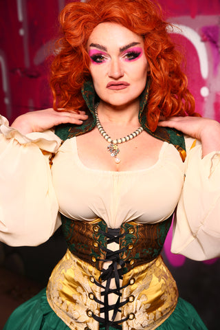 Cropped Villain Vixen in Emerald & Gold Medallion - The Ever After Collection