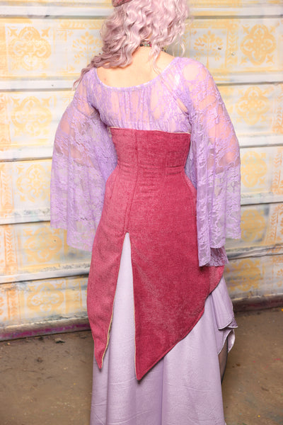 Petite Siren Corset w/ Pockets in Pomegranate Upholstery - "Woke Up & Chose Violets" Collection