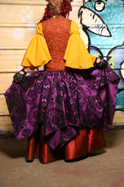 19. Fairy Skirt in Royal Plum & Black Filigree - The Bucc Stops Here! Collection