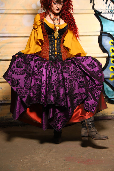 19. Fairy Skirt in Royal Plum & Black Filigree - The Bucc Stops Here! Collection
