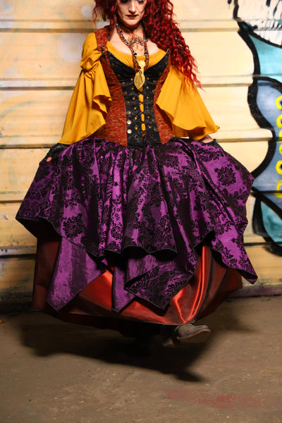 19. Fairy Skirt in Royal Plum & Black Filigree - The Bucc Stops Here! Collection