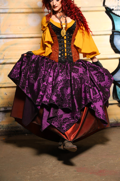 19. Fairy Skirt in Royal Plum & Black Filigree - The Bucc Stops Here! Collection