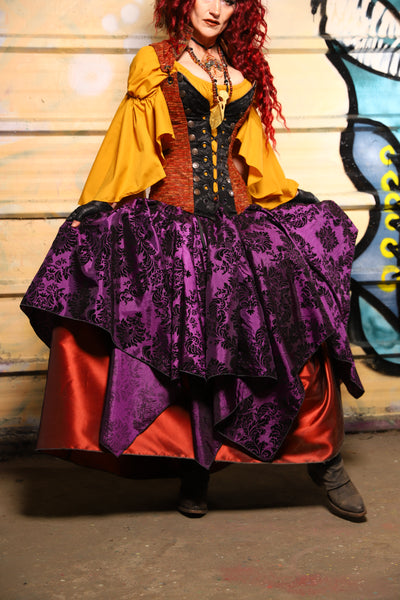 19. Fairy Skirt in Royal Plum & Black Filigree - The Bucc Stops Here! Collection