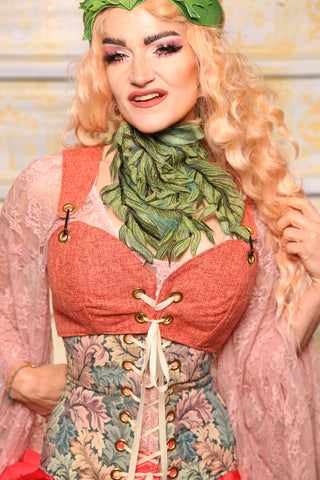 Cropped Courtier in Mystery Pink *PLEASE order by BUST Measurement, NOT waist!* - The "Peony Petals" Collection