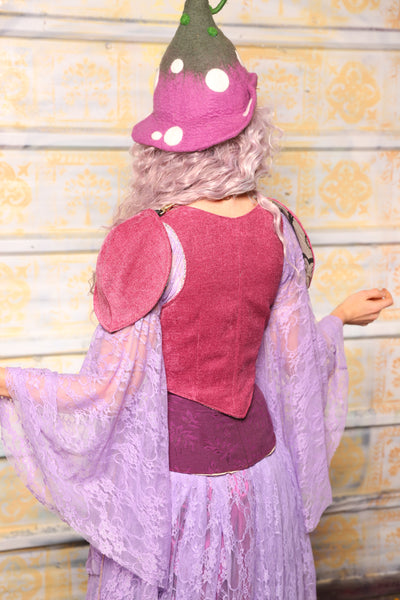 Cropped Vixen w/Detachable Pauldron Shoulders in Pomegranate Upholstery - "Woke Up & Chose Violets" Collection