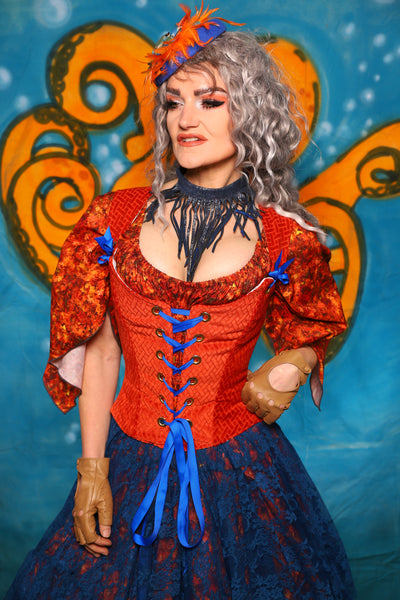 Maiden Petite Corset in Orange Basketweave - The "Wanders & Wayfinders" Collection