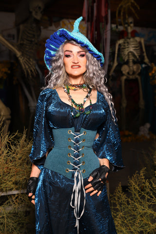 24. Petite Wench Corset in Parlor Teal - The Prismatic Potion Collection