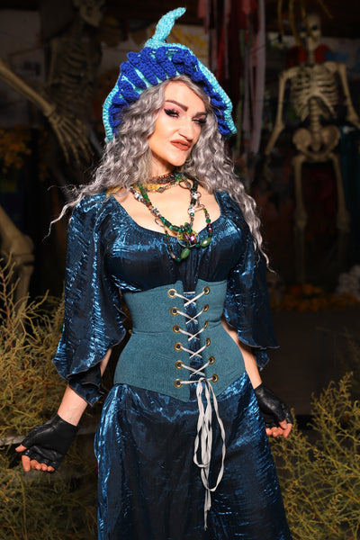 24. Petite Wench Corset in Parlor Teal - The Prismatic Potion Collection