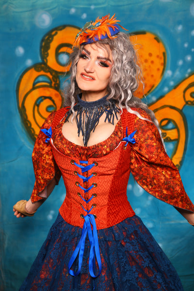 Maiden Petite Corset in Orange Basketweave - The "Wanders & Wayfinders" Collection