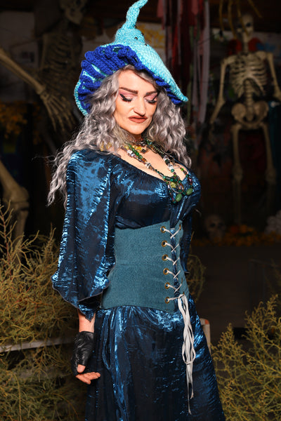 24. Petite Wench Corset in Parlor Teal - The Prismatic Potion Collection