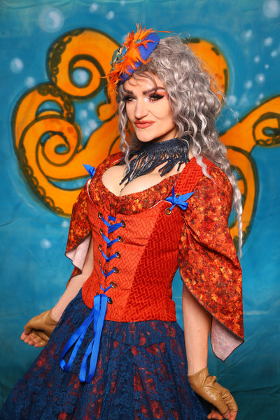 Maiden Petite Corset in Orange Basketweave - The "Wanders & Wayfinders" Collection