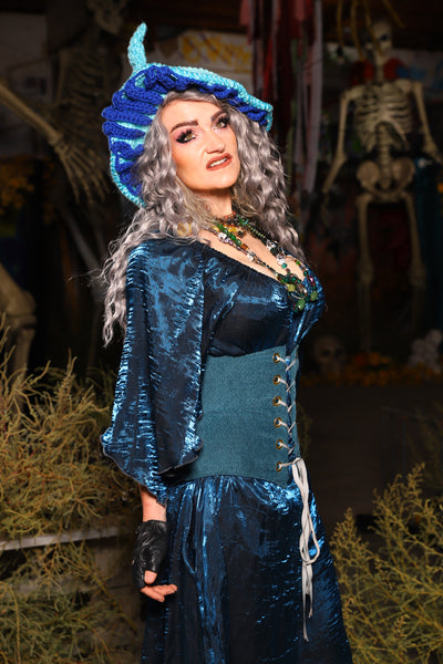 24. Petite Wench Corset in Parlor Teal - The Prismatic Potion Collection