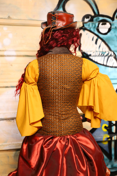 02. Buccaneer Overbust Corset in Beaver Basketweave - The Bucc Stops Here! Collection