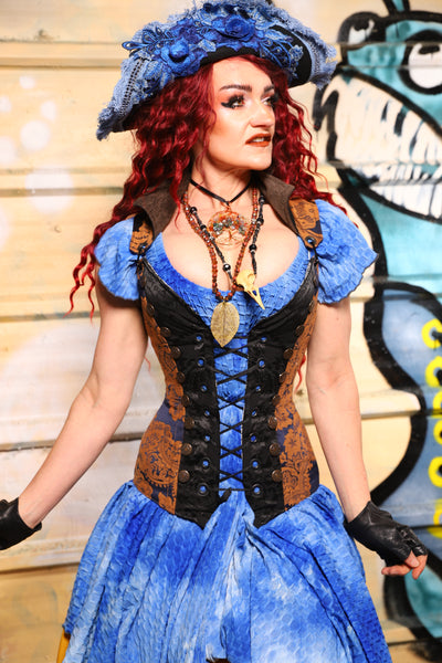 Buccaneer Overbust Corset in Midnight Box - The Bucc Stops Here! Collection