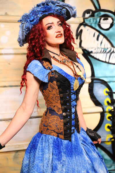 Buccaneer Overbust Corset in Midnight Box - The Bucc Stops Here! Collection