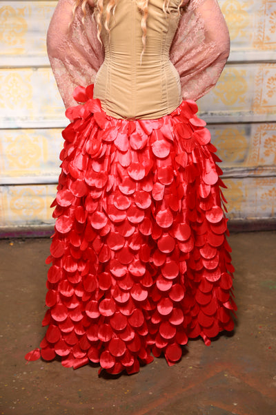 Tulip Skirt in Coral Petals - The "Peony Petals" Collection