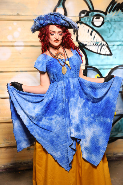 15. Fairy Dress in Sea Glass Sky Textured Spandex - The Bucc Stops Here! Collection