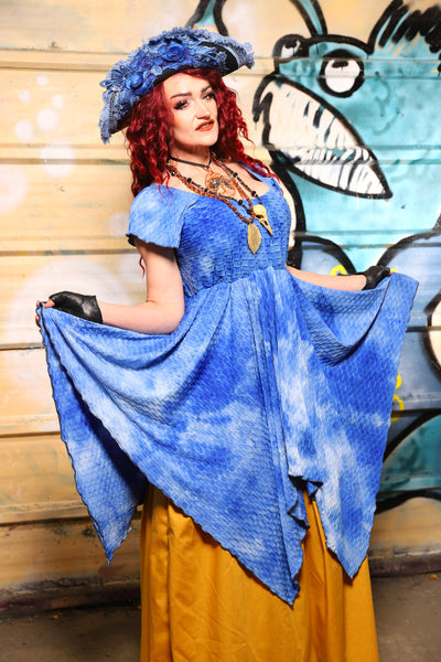 15. Fairy Dress in Sea Glass Sky Textured Spandex - The Bucc Stops Here! Collection