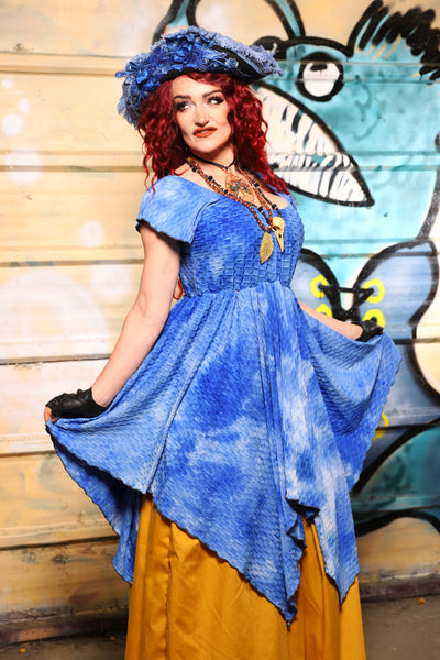 15. Fairy Dress in Sea Glass Sky Textured Spandex - The Bucc Stops Here! Collection
