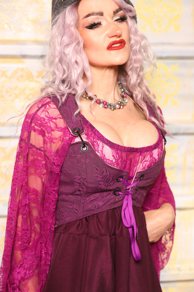 Cropped Marie Bodice in Ultra Violet Floral *PLEASE order by BUST Measurement, NOT waist!* - "Woke Up & Chose Violets" Collection