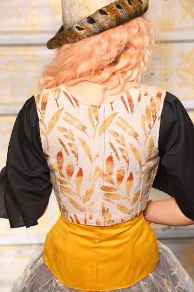 Cropped Vixen w/Clasp Collar in Cream & Golden Leaves - Day 1 of 13 Days of Halloween 2025