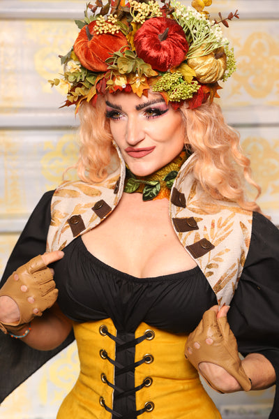 Sgt Pepper Vest in Cream & Golden Leaves - Day 1 of 13 Days of Halloween 2025