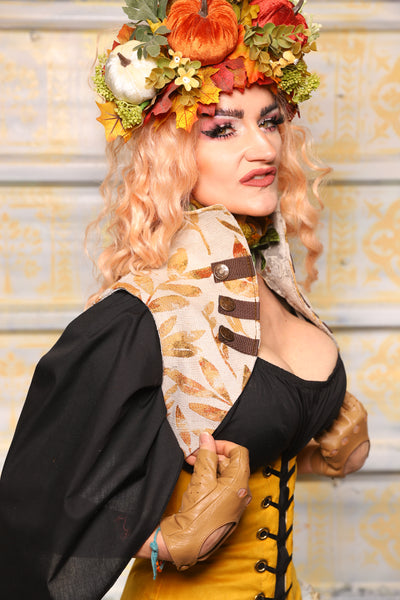 Sgt Pepper Vest in Cream & Golden Leaves - Day 1 of 13 Days of Halloween 2025