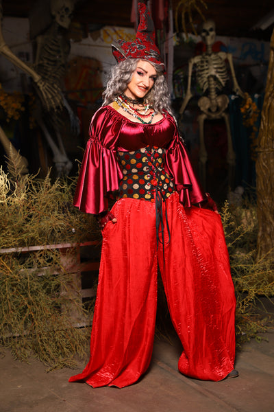 20. *CUSTOM LENGTH* Palazzo Pants *MUST leave outseam length at check out* in Hot Rod Shimmer - The Prismatic Potion Collection