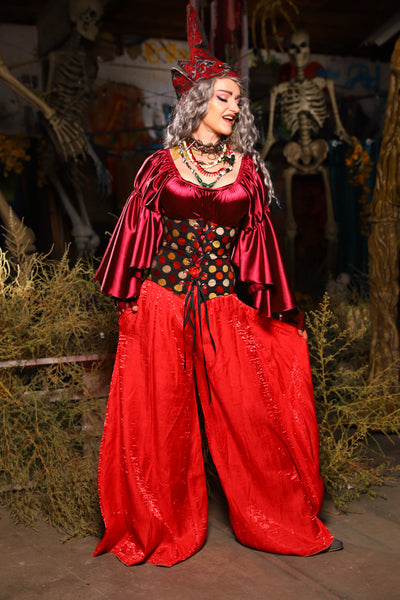 20. *CUSTOM LENGTH* Palazzo Pants *MUST leave outseam length at check out* in Hot Rod Shimmer - The Prismatic Potion Collection
