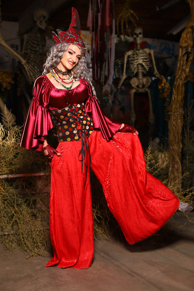 20. *CUSTOM LENGTH* Palazzo Pants *MUST leave outseam length at check out* in Hot Rod Shimmer - The Prismatic Potion Collection