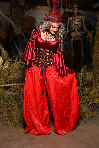 20. *CUSTOM LENGTH* Palazzo Pants *MUST leave outseam length at check out* in Hot Rod Shimmer - The Prismatic Potion Collection