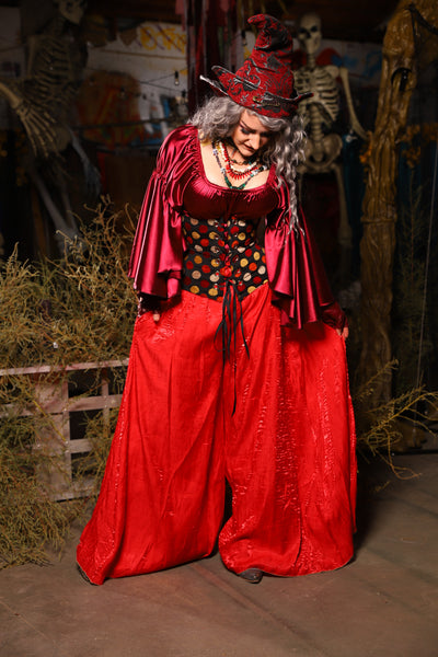 20. *CUSTOM LENGTH* Palazzo Pants *MUST leave outseam length at check out* in Hot Rod Shimmer - The Prismatic Potion Collection
