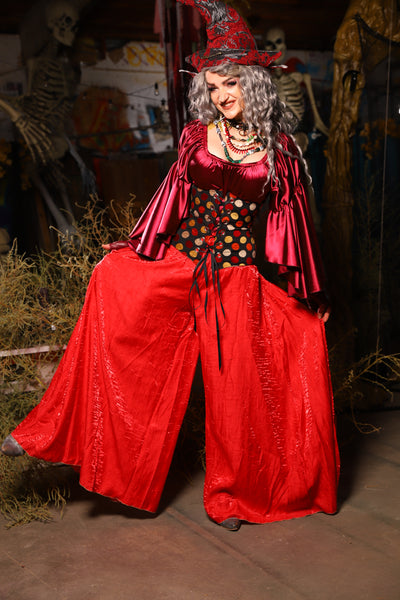 20. *CUSTOM LENGTH* Palazzo Pants *MUST leave outseam length at check out* in Hot Rod Shimmer - The Prismatic Potion Collection