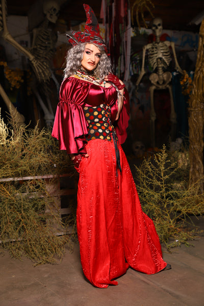 20. *CUSTOM LENGTH* Palazzo Pants *MUST leave outseam length at check out* in Hot Rod Shimmer - The Prismatic Potion Collection