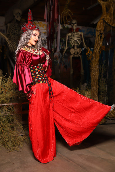 20. *CUSTOM LENGTH* Palazzo Pants *MUST leave outseam length at check out* in Hot Rod Shimmer - The Prismatic Potion Collection