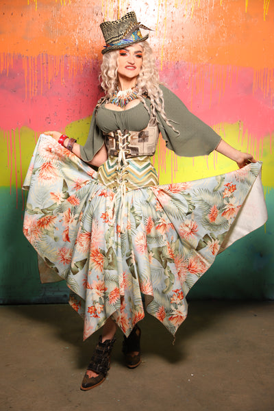 Fairy Skirt in Palm Daydream - The "Fairy Flea Market" Collection