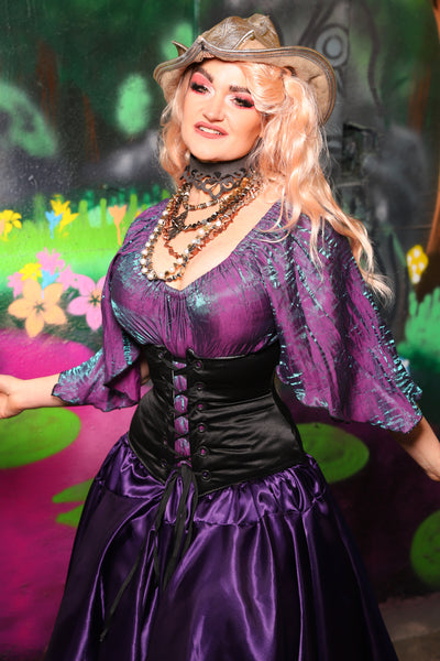 Petite Wench Corset in Black Satin - The Lost & Spellbound Collection