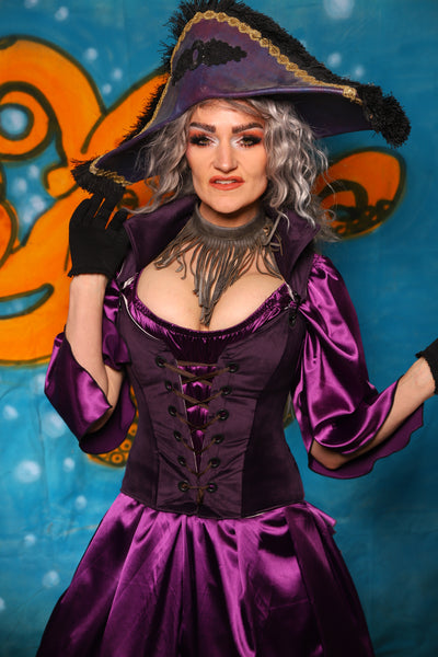 Petite Courtier Corset in Eggplant Velvet - The "Wanders & Wayfinders" Collection