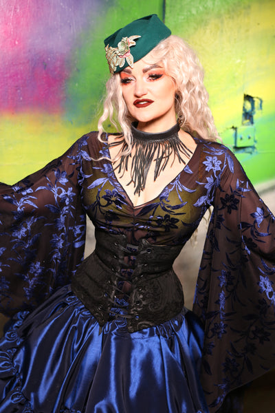 Petite Wench Corset in Black Medallion #25 - "Darken My Door" Collection