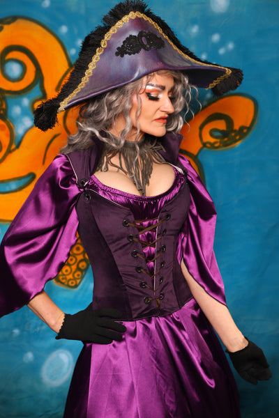 Petite Courtier Corset in Eggplant Velvet - The "Wanders & Wayfinders" Collection