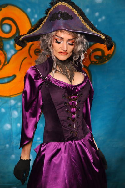 Petite Courtier Corset in Eggplant Velvet - The "Wanders & Wayfinders" Collection