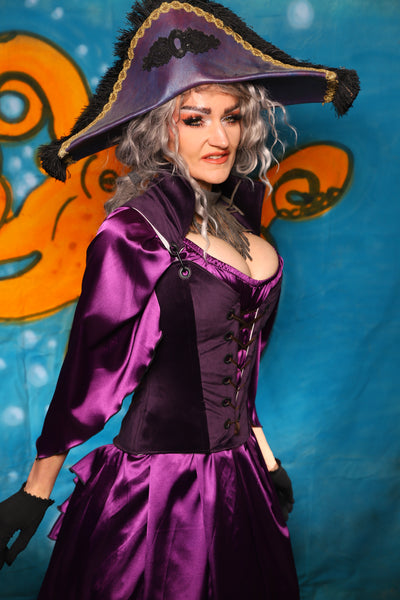Petite Courtier Corset in Eggplant Velvet - The "Wanders & Wayfinders" Collection